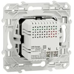 SCHNEIDER Odace - Prise USB Double - Charge Rapide - Type A+C - Blanc - 18W - 3,4A (S520219) 7 SCHNEIDER Odace - Prise USB Double - Charge Rapide - Type A+C - Blanc - 18W - 3,4A (S520219) -SCHNEIDER Soldes 64174557 3