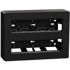 SCHNEIDER Unica - Boîte De Concentration Saillie Complète - 2 Rang De 8 Mod - Anthracite (NU121854)