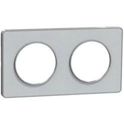 SCHNEIDER Odace Touch - PLQ Kvadrat Perle/Alu 2 Postes Horiz. Ou Vert. Entraxe 71mm (S530804KG)