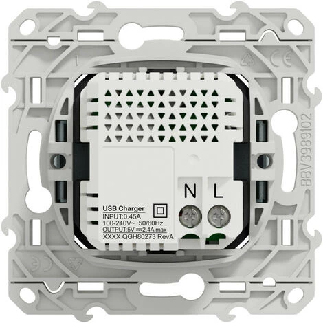 SCHNEIDER Odace - Prise USB Double - Type A+C - Blanc Recyclé - 5 Vcc - 2,4A (S510401) 5 SCHNEIDER Odace - Prise USB Double - Type A+C - Blanc Recyclé - 5 Vcc - 2,4A (S510401) – Image 3