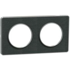 SCHNEIDER Odace Touch - PLQ Kvadrat Ombre/Alu 2 Postes Horiz. Ou Vert. Entraxe 71mm (S530804KB)