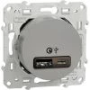 SCHNEIDER Odace - Prise USB Double - Charge Rapide - Type A+C - Aluminium - 18W - 3,4A (S530219)
