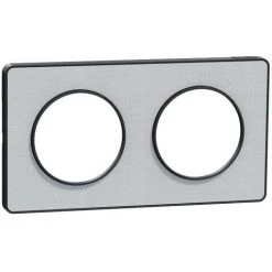 SCHNEIDER Odace Touch - PLQ Kvadrat Perle/Anth 2 Postes Horiz. Ou Vert. Entraxe 71mm (S540804KG)