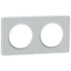 SCHNEIDER Odace Touch - PLQ Kvadrat Perle/Blanc 2 Postes Horiz. Ou Vert. Entraxe 71mm (S520804KG)