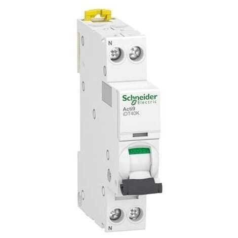 SCHNEIDER ACTI9 IDT40K DISJONCTEUR 40A PH+N COURBE C 4,5KA 230V - A9P71640 3 SCHNEIDER ACTI9 IDT40K DISJONCTEUR 40A PH+N COURBE C 4,5KA 230V - A9P71640