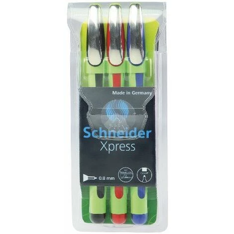Schneider 190093 Pochette De 3 Fineliner Xpress Noir/Rouge/Bleu 3 Schneider 190093 Pochette De 3 Fineliner Xpress Noir/Rouge/Bleu