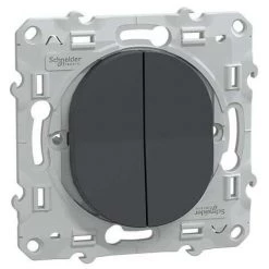 SCHNEIDER OVALIS INTERRUPTEUR VA ET VIENT + POUSSOIR ANTHRACITE - S340285