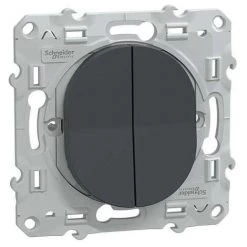 SCHNEIDER OVALIS INTERRUPTEUR DOUBLE VA ET VIENT ANTHRACITE - S340214