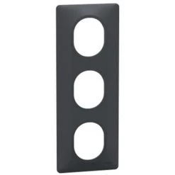 SCHNEIDER OVALIS PLAQUE TRIPLE VERTICALE ANTHRACITE - S340726