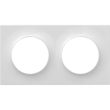 SCHNEIDER Plaque De Finition Double Odace Styl Clipsable - Blanc 3 SCHNEIDER Plaque De Finition Double Odace Styl Clipsable - Blanc