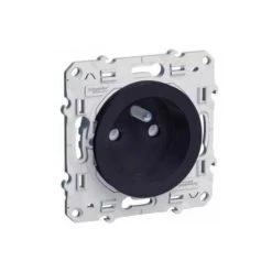 Prise De Courant 2P+T Anthracite, à Vis, Connexion à Vis Schneider Electric Odace
