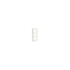 SCHNEIDER ODACE STYL, PLAQUE BLANC 3 POSTES VERTICAUX ENTRAXE 57 MM